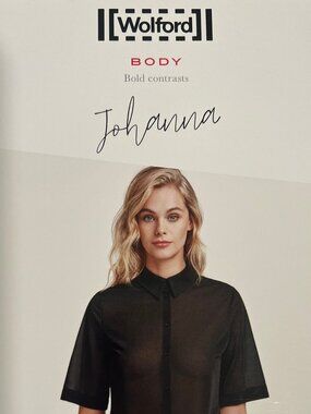 Wolford Johanna Bodysuit - Sheer Black Top, Black & Silver Bottoms